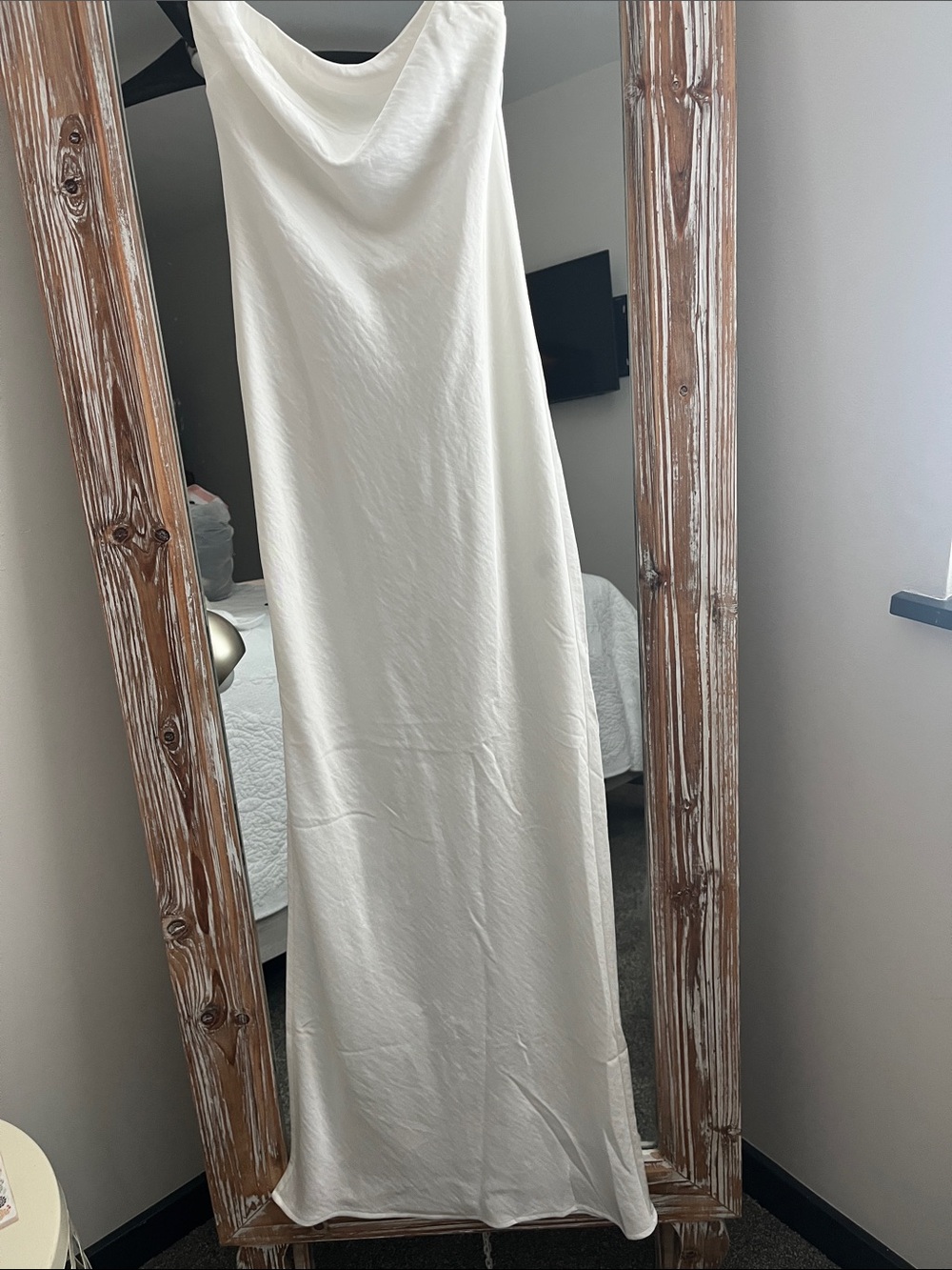 Women’s Satin strapless Slip Dress - White